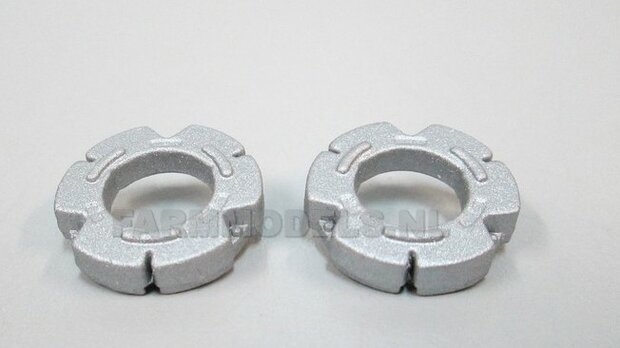 2x Wielgewicht aluminium/ zilver &Oslash; 24.4 mm, Die Cast 1:32 