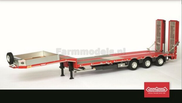 RED + METAL GRID Nooteboom semi lowloader 1:32 Marge Models MM1813-01 