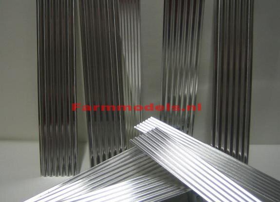 Aluminium gezette Dakplaat / wandplaat 1:32 Afm. 37 x 185 mm 