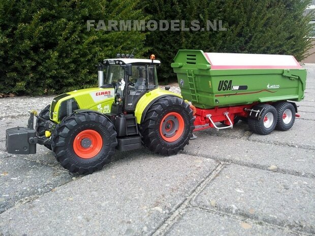 416. Claas Axion 850 &amp; USA 2000 kipper, op Michelin Cargo XBib Farmmodels banden met aluminium velgen