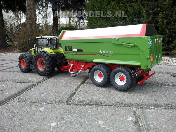 416. Claas Axion 850 &amp; USA 2000 kipper, op Michelin Cargo XBib Farmmodels banden met aluminium velgen