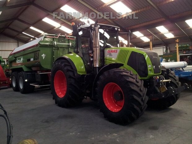 416. Claas Axion 850 &amp; USA 2000 kipper, op Michelin Cargo XBib Farmmodels banden met aluminium velgen