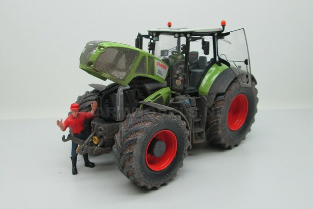 VOORBEELD FOTOS Rebuilt &amp; Dirty Claas Axion 950 VREDESTEIN + STOFLOOK 1:32 Wiking WK77314-RD