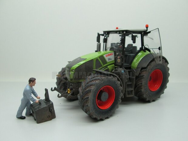 VOORBEELD FOTOS Rebuilt &amp; Dirty Claas Axion 950 VREDESTEIN + STOFLOOK 1:32 Wiking WK77314-RD