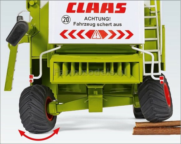 Claas Commander 116CS + Maaibord + aanhangertje 1:32 Wiking 2018 WK77834