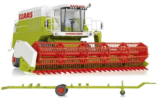 Claas Commander 116CS + Maaibord + aanhangertje 1:32 Wiking 2018 WK77834