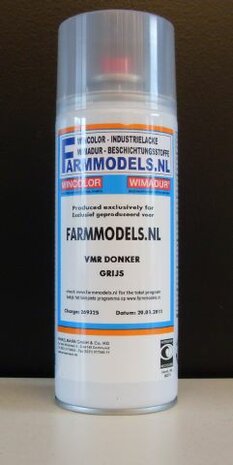 VMR Veenhuis ANTRACIET / GRIJS - Farmmodels series Spuitbus / Spraypaint - Farmmodels series = Industrie lak, 400ml. ook voor schaal 1:1 zeer geschikt!!                   