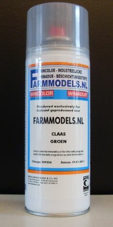 Claas GROEN - Farmmodels series Spuitbus / Spraypaint - Farmmodels series = Industrie lak, 400ml. ook voor schaal 1:1 zeer geschikt                                                                                               