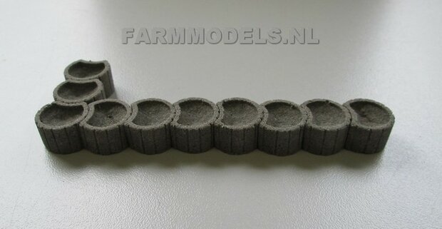 10x Beton grijs Plantenbakken / Erf afscheiding 1:32 