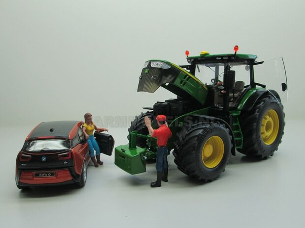 2x Wielgewicht John Deere Geel gespoten (7310R) &Oslash; 24.5 mm, uit massief Aluminium gefreesd, 1:32                    