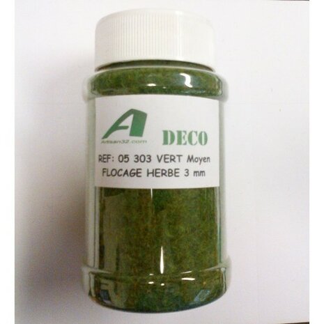 Gras / Grass Diep Groen strooi gras 3mm, inhoud 1/2 Liter 1:32 (05305) 