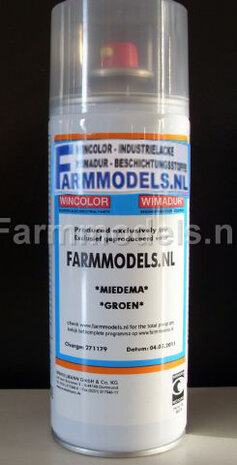 Miedema LICHT GROEN (Bak kleur) - Farmmodels series Spuitbus / Spraypaint - Farmmodels series = Industrie lak, 400ml. ook voor schaal 1:1 zeer geschikt                                                      eschikt!!            