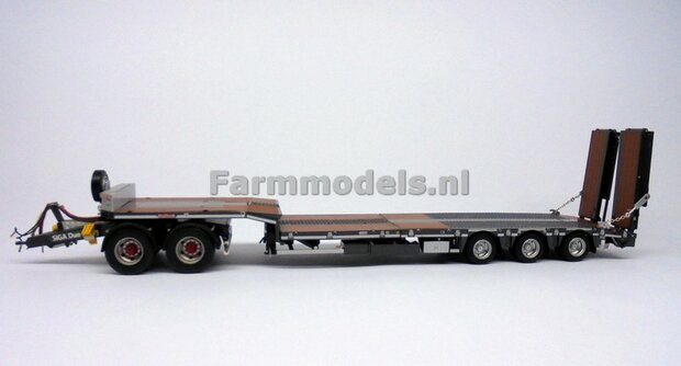 RED + METAL GRID Nooteboom semi lowloader 1:32 Marge Models MM1813-01   