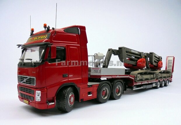 ANTRACIET met WOOD Nooteboom semi lowloader 1:32 Marge Models MM1812-02    