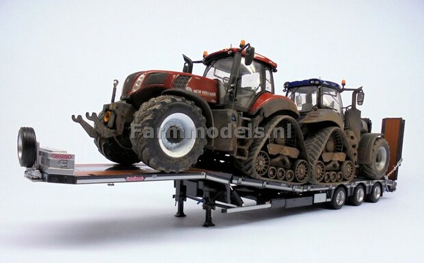 ANTRACIET met WOOD Nooteboom semi lowloader 1:32 Marge Models MM1812-02    