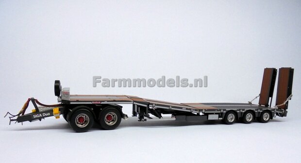 ANTRACIET met WOOD Nooteboom semi lowloader 1:32 Marge Models MM1812-02    
