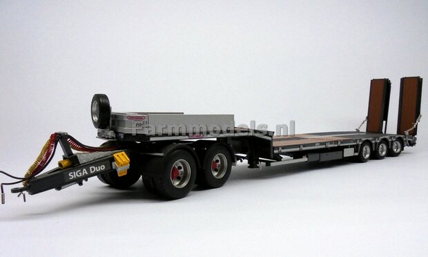 ANTRACIET met WOOD Nooteboom semi lowloader 1:32 Marge Models MM1812-02    