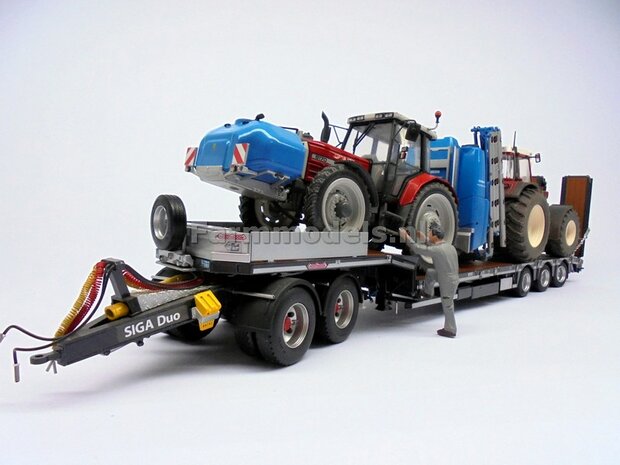 ANTRACIET met WOOD Nooteboom semi lowloader 1:32 Marge Models MM1812-02    