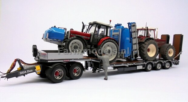 ANTRACIET met WOOD Nooteboom semi lowloader 1:32 Marge Models MM1812-02    