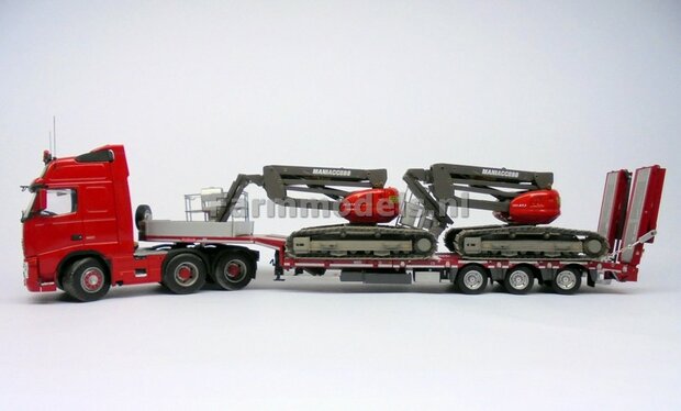 ANTRACIET met WOOD Nooteboom semi lowloader 1:32 Marge Models MM1812-02    