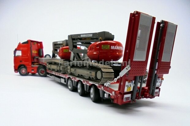 ANTRACIET met WOOD Nooteboom semi lowloader 1:32 Marge Models MM1812-02    