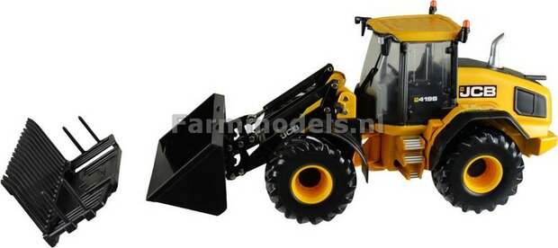 JCB 419S Farm Master met bak en grasvork 1:32 Britains   BR43223