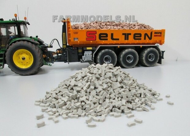 1000x  Beton Klinkers Gebogen Donker Grijs 1:32 (23084) Juweela