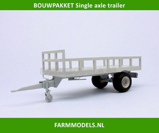 Bouwkit bakkenwagentje enkelasser geschikt voor div. mobiele kranen &amp; shovels 1:32 HTD   