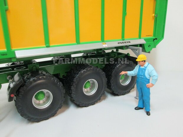 2x Bergmann groen BPW Eindvertraging VLAKKE ONDERKANT!!, &Oslash; 9 mm t.b.v. velgen dubbelle montering truck / vrachtwagen bandenset - 1:32 