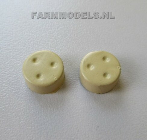 2x Eindkappen resin &Oslash; 10.8 mm voor JD 6125 vooras velgen  (aluminium velgen)   1:32 