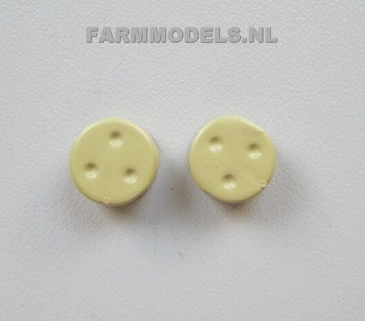 2x Eindkappen resin &Oslash; 10.8 mm voor JD 6125 vooras velgen  (aluminium velgen)   1:32 