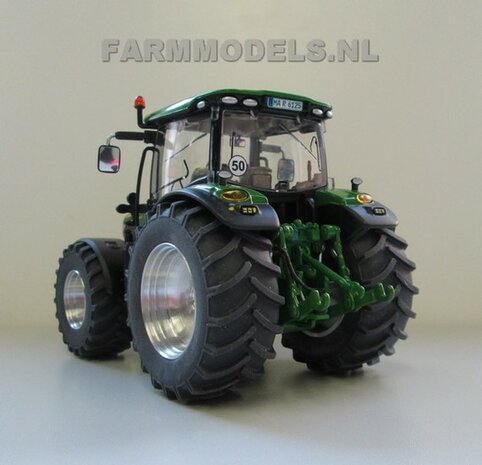 JD 6125R Aluminium achteras velgen + brede banden John Deere 6125R Wiking 1:32     