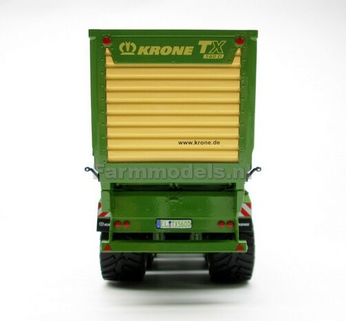 VOORBEELD FOTO  Krone TX 560-D Silage Transportwagen met Liftas op Vredestein banden Farmmodels editie ROS, 1:32   EXAMPLE