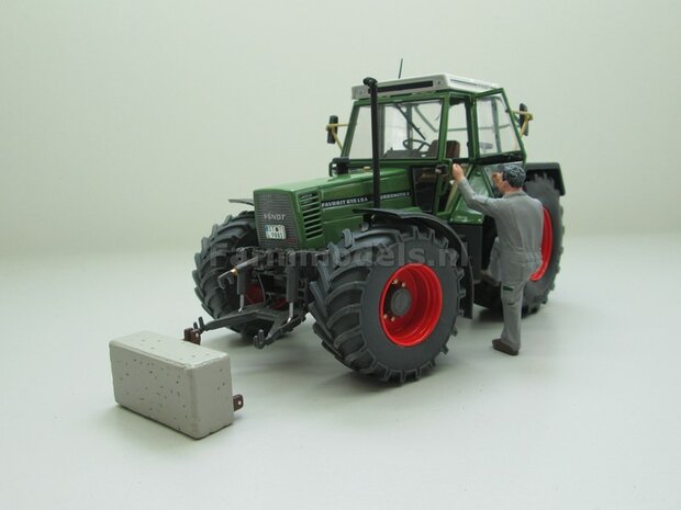 Aluminium vooras velgen Fendt 615 Blanc + brede vooras banden, geschikt voor Fendt 615 Weise Toys 1:32  