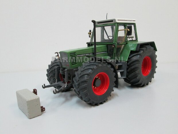 Aluminium vooras velgen Fendt 615 Blanc + brede vooras banden, geschikt voor Fendt 615 Weise Toys 1:32  