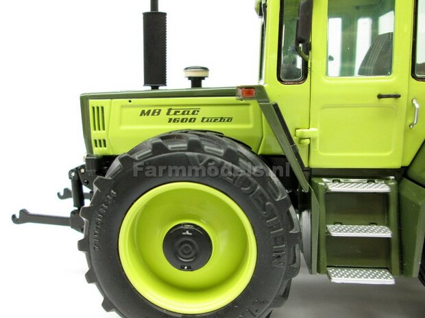 &Oslash; 53.3 mm: 4x MB trac 1600 Weise aluminium velgen MB trac Groen + Vredestein banden 1:32           