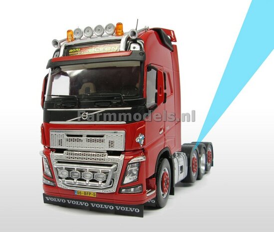 Sleep-/stuur-/lift as + Chassis deel t.b.v. VOLVO FH16 MarGe Models chassis BOUWKIT 1:32 (HTD)