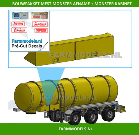 Opbergkist t.b.v. VMA Monsterkabinet + Stickerset, geschikt voor o.a. Mestoplegger, trailer &amp; Mesttank 1:32 (HTD)       