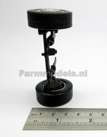 Stuuras + Super Single banden &Oslash; 33.2 mm + eindkappen &amp; as-ophanging etc. Volvo FH16 MarGe Models BOUWKIT 1:32