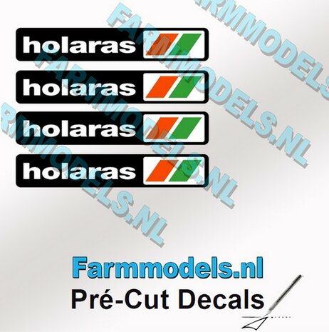 4x holaras stickers 2 mm hoog Pr&eacute;-Cut Decals 1:32 Farmmodels.nl