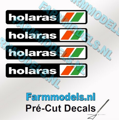 4x holaras stickers 3 mm hoog Pr&eacute;-Cut Decals 1:32 Farmmodels.nl