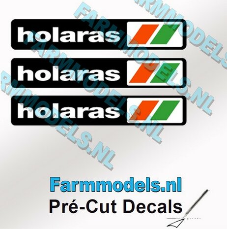 3x holaras stickers 4 mm hoog Pr&eacute;-Cut Decals 1:32 Farmmodels.nl