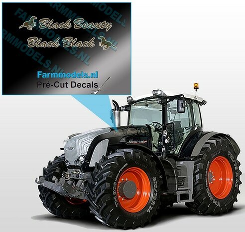 2x &quot;Black Beauty&quot; sticker Bruin/ Goud op Transparant 3 x 21 mm Pr&eacute;-Cut Decals 1:32 Farmmodels.nl 