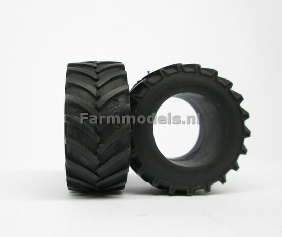 &Oslash; 46.7 mm: 2x Banden ZONDER velgen Trekkerprofiel vooras kopie fendt 718 Siku 1:32 ref:04271P 