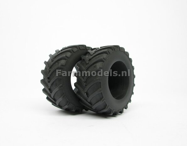 &Oslash; 46.7 mm: 2x Banden ZONDER velgen Trekkerprofiel vooras kopie fendt 718 Siku 1:32 ref:04271P 