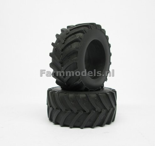 &Oslash; 46.7 mm: 2x Banden ZONDER velgen Trekkerprofiel vooras kopie fendt 718 Siku 1:32 ref:04271P 