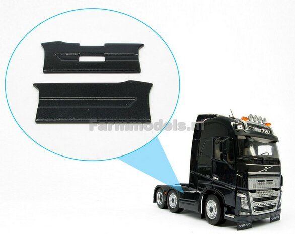 2x Sideskirt set ANTRACIET voor Volvo FH16 6x4, kleur MM1811-02, 1:32