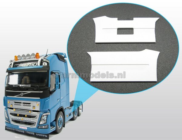 2x Sideskirt set BLANK voor Volvo FH16 6x4, ongespoten, 1:32 