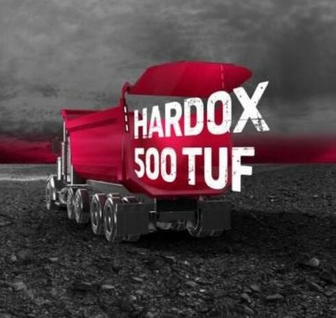 4x HARDOX IN MY BODY (Hard Slijtvast Staal) stickers Pr&eacute;-Cut Decals 1:32 Farmmodels.nl