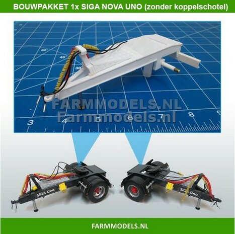 Siga Nova Uno, enkel as Dolly t.b.v. trailers en mesttanks Bouwpakket Basis 1:32 (HTD)    